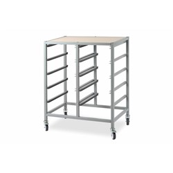 Visionchart Tote Tray Trolley Double Rack  10 Bay
